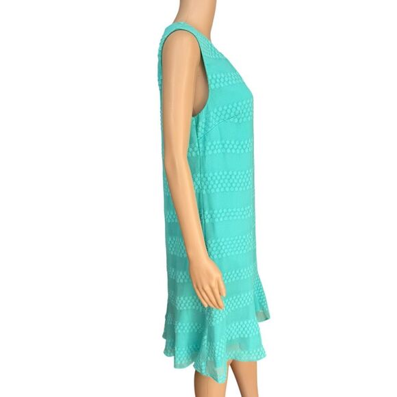 Karl Lagerfeld Paris Swiss Dot Sleeveless Midi Mint Green Dress size 10 - Picture 2 of 7